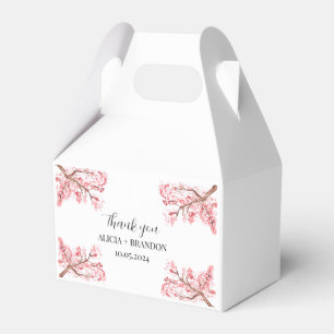 Pink Cherry Blossom Watercolor Sakura Wedding Geschenkschachtel