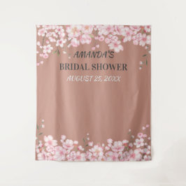 Pink Cherry Blossom Wedding Foto Stand Hintergrund Wandteppich