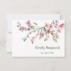 Pink Cherry Blossom Wedding RSVP