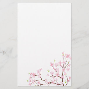 Pink Cherry Blossoms Stationierung Briefpapier