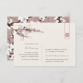 Pink Cherry blüht asiatisch Hochzeitsempfang Einladung