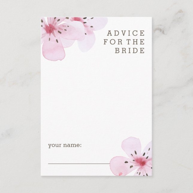 Pink Cherry Blütenberater für die Braut Hinweiskarte (Vorderseite)