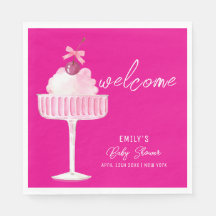 Pink Cherry Champagne Brunch Girl Baby Dusche