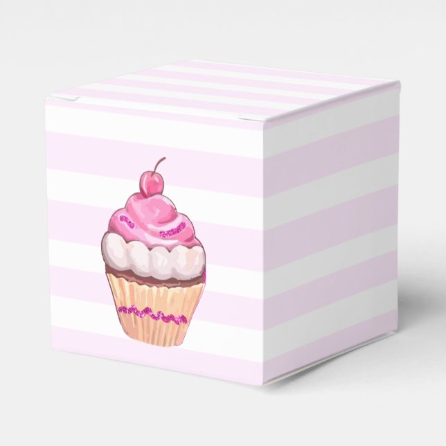Pink Cherry Cupcake Box Geschenkschachtel (Vorderseite)