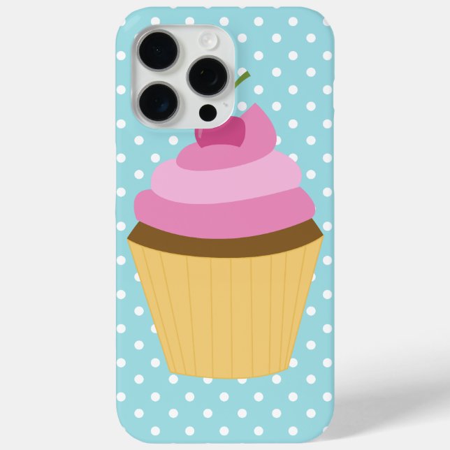 Pink Cherry Cupcake Illustration Case-Mate iPhone Hülle (Rückseite)