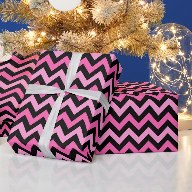 Pink Chevron Breast Cancer Awareness Pattern Geschenkpapier (Feiertage)