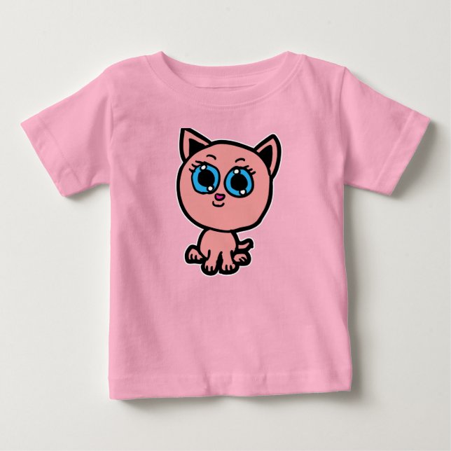 Pink Chibi Kitty Baby T-shirt (Vorderseite)