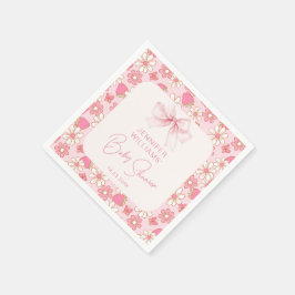 Pink Chic Berry Sweet Bow Baby Girl Duschpapier Serviette