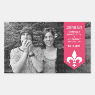 Pink Chic Blühe Banner Save the Date Sticker