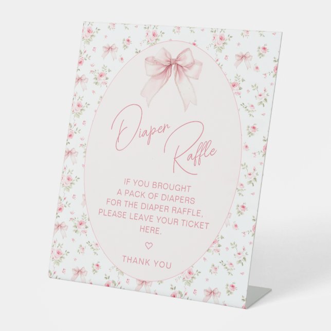 Pink Chic Bow Rose Baby Girl Duwer Windschutzschei Sockelschild (Vorderseite)