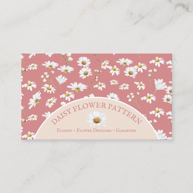 Pink Chic Daisy Blume Baby Sitter Visitenkarte (Vorderseite)