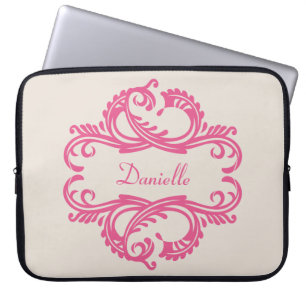 Pink Chic Damask Laptop-Sieb Laptopschutzhülle