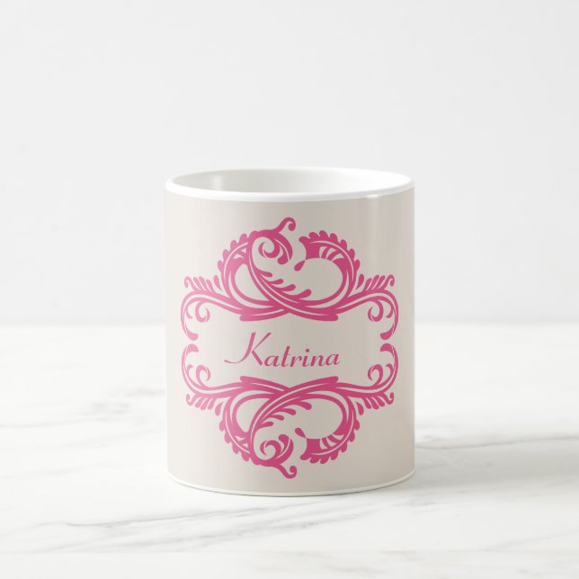 Pink Chic Damask Tasse (Mittel)