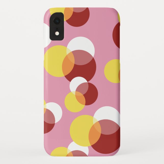 Pink Chic Geometric Polka Dots Muster Case-Mate iPhone Hülle (Rückseite)