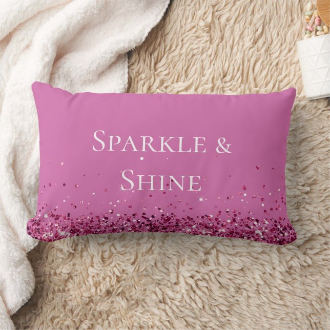 Pink Chic Glitzer Sparkle Lendenkissen (Decke)