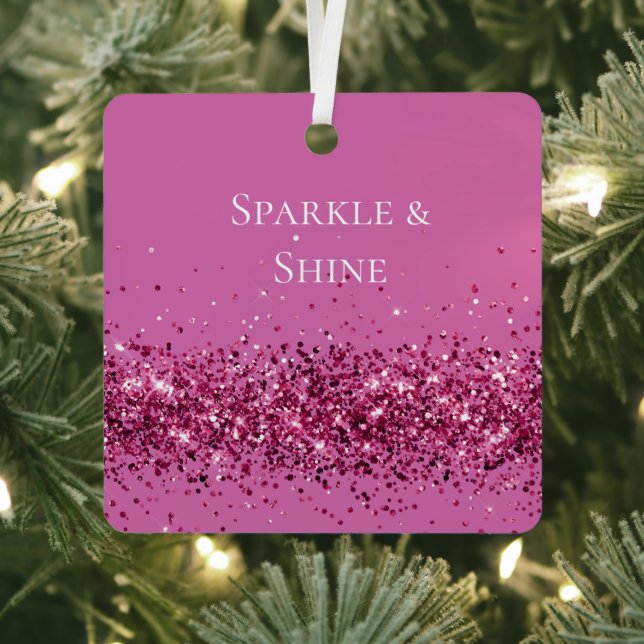 Pink Chic Glitzer Sparkle Ornament Aus Metall (InSitu)