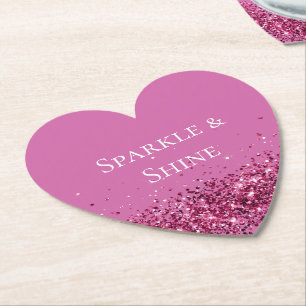 Pink Chic Glitzer Sparkle Untersetzer