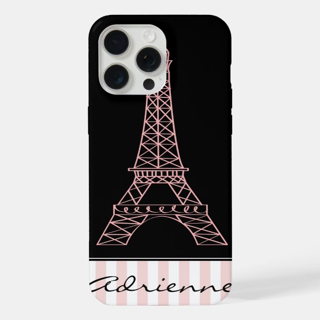 Pink Chic Paris Eiffel Tower iPhone Hülle (Rückseite)