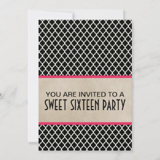 Pink Chic Quarto Sweet 16 Einladung