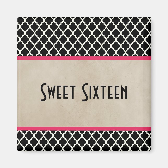 Pink Chic Quarto Sweet 16 Magnet (Vorne)