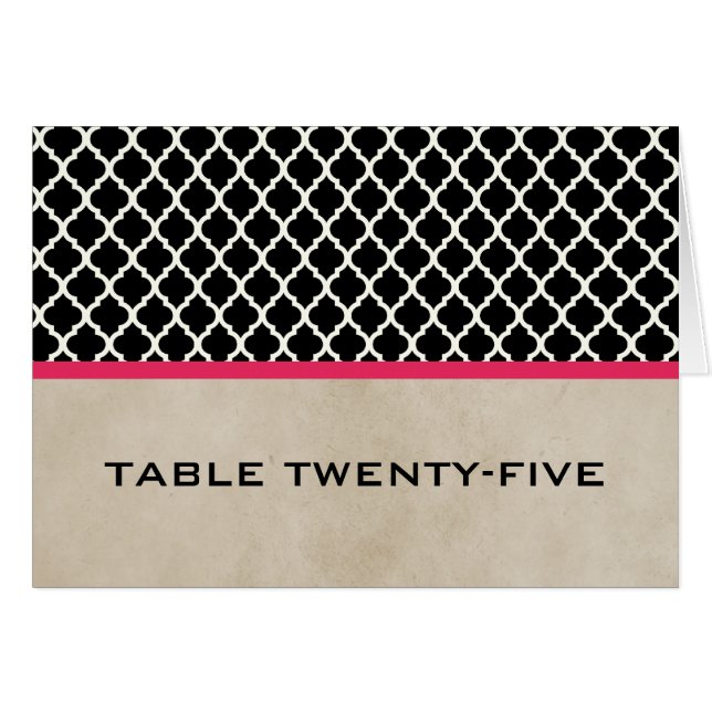 Pink Chic Quatrefolie-Tischnummer (Vorderseite (Horizontal))