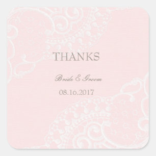 Pink Chic Vintag Elegante Hochzeit Quadratischer Aufkleber