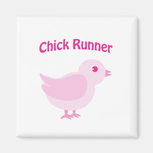 Pink Chick Runner Magnet