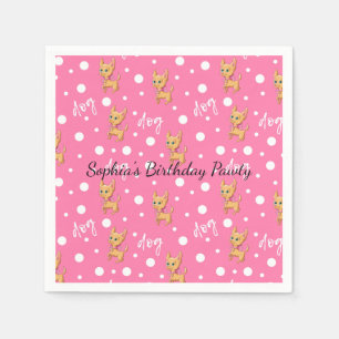 Pink Chihuahua Paper Napkins Serviette
