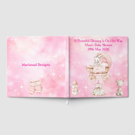 Pink Chinoiserie Baby Shower Guest Book Gästebuch