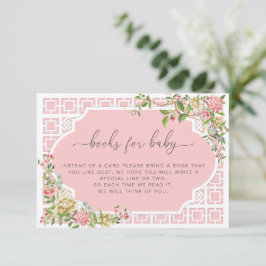 Pink Chinoiserie Books Request Card - Trianon Begleitkarte