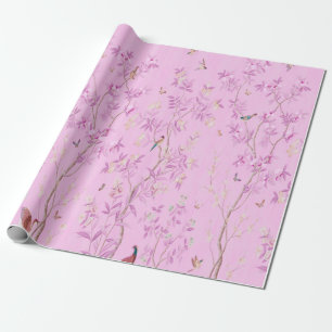 Pink Chinoiserie Chinesisch Dekoupage Geschenkpapier