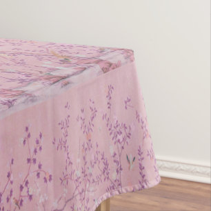 Pink Chinoiserie Cotton Dining Tableclout Tischdecke