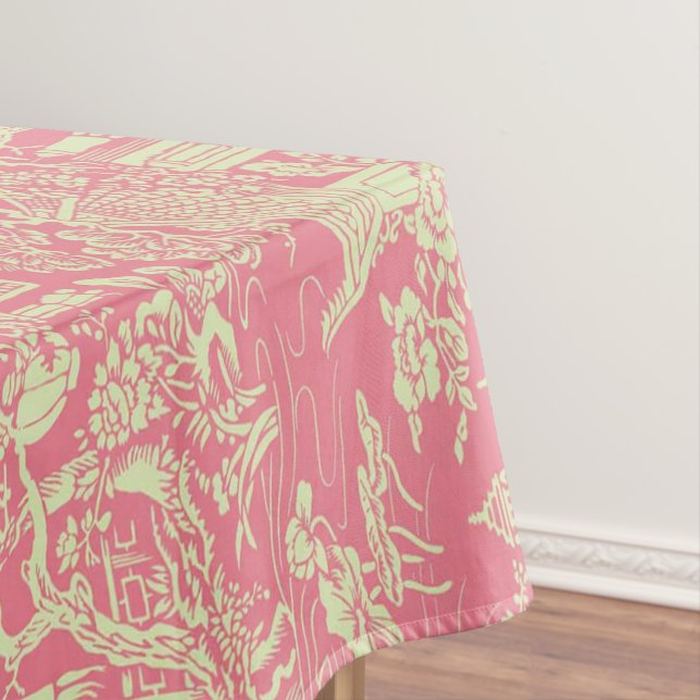 Pink Chinoiserie Cotton Dining Tableclout Tischdecke (Beispiel)