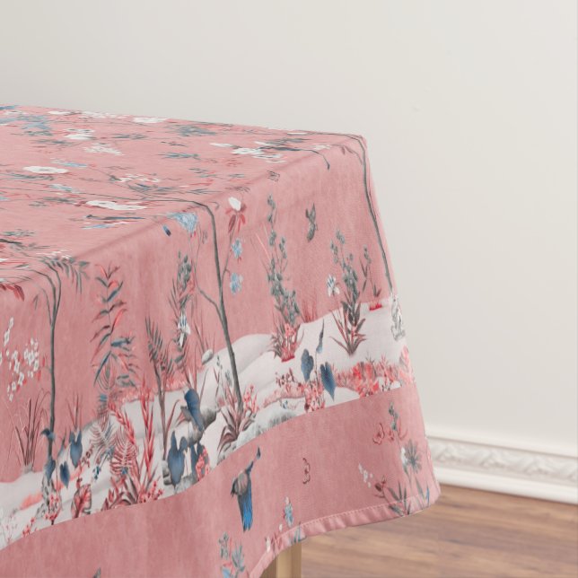 Pink Chinoiserie Cotton Dining Tableclout Tischdecke (Beispiel)