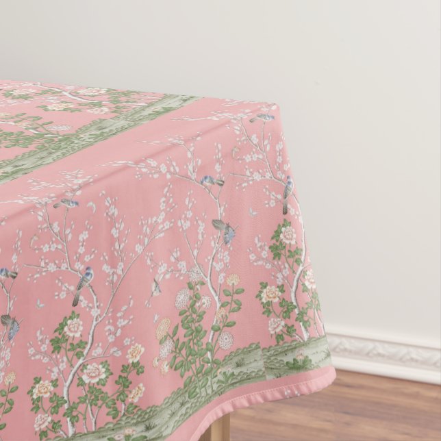 Pink Chinoiserie Cotton Dining Tableclout Tischdecke (Beispiel)