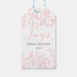 Pink Chinoiserie favorisieren Tags, Pink Toile Fav Geschenkanhänger