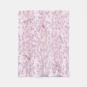 Pink Chinoiserie Fleecedecke