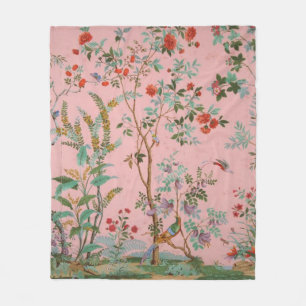 Pink Chinoiserie Fleecedecke