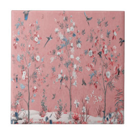 Pink Chinoiserie Fliese