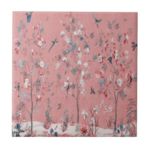 Pink Chinoiserie Fliese