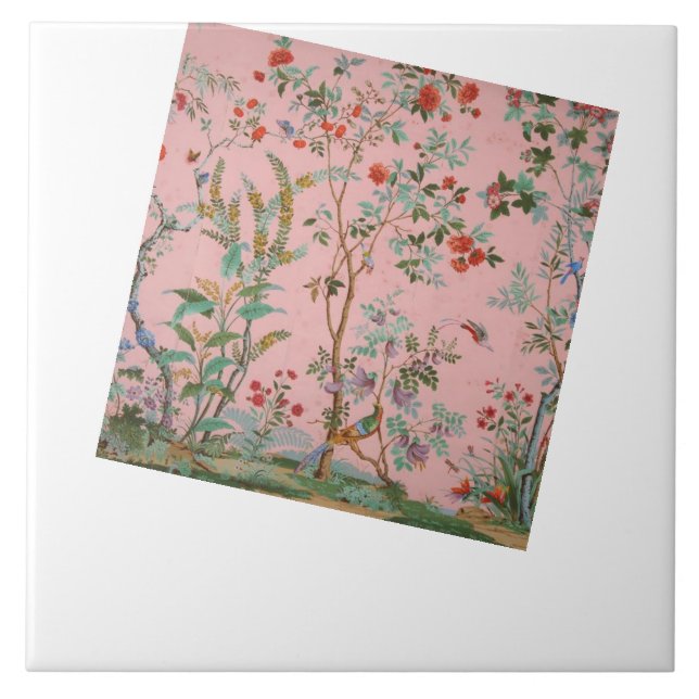 Pink Chinoiserie Fliese (Vorderseite)