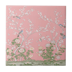 Pink Chinoiserie Fliese