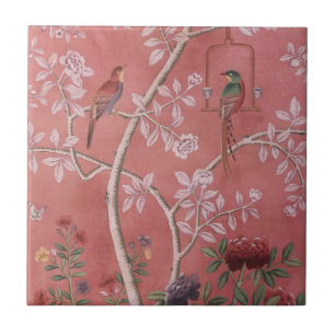 Pink Chinoiserie Fliese