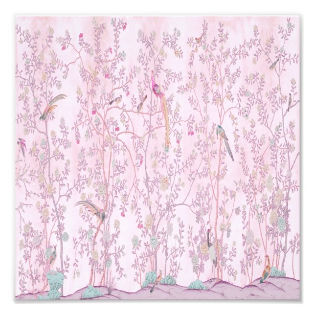 Pink Chinoiserie Fotodruck (Vorne)