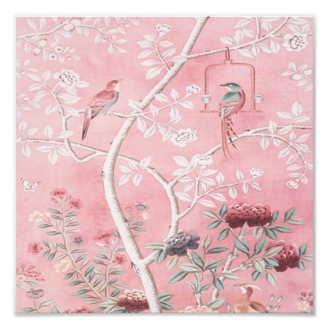 Pink Chinoiserie Fotodruck (Vorne)
