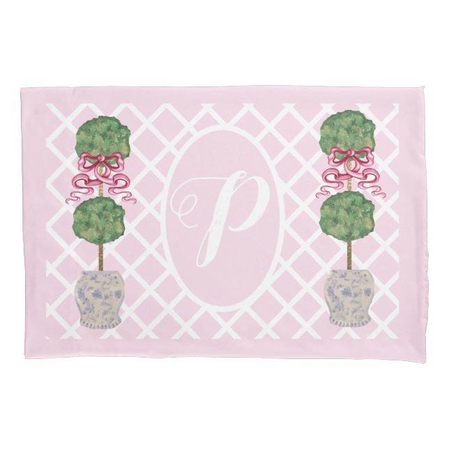 Pink Chinoiserie Ginger Jar Jars Topiary Basket Pi Kissenbezug (Vorderseite)