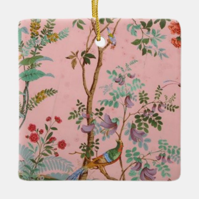 Pink Chinoiserie Keramikornament (Vorderseite)