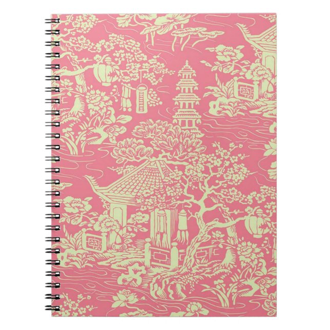 Pink Chinoiserie Notizblock (Vorderseite)