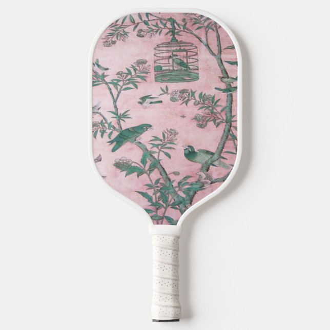 Pink Chinoiserie Pickleball Schläger (Vorderseite)