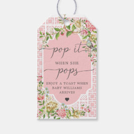 Pink Chinoiserie Pop, wenn sie Pop Tag bevorzugen Geschenkanhänger